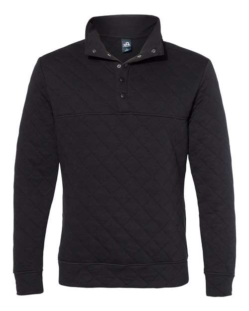 J. America Men's Quilted Snap Pullover 8095 Mens Apparel Sweatshirts & Fleece