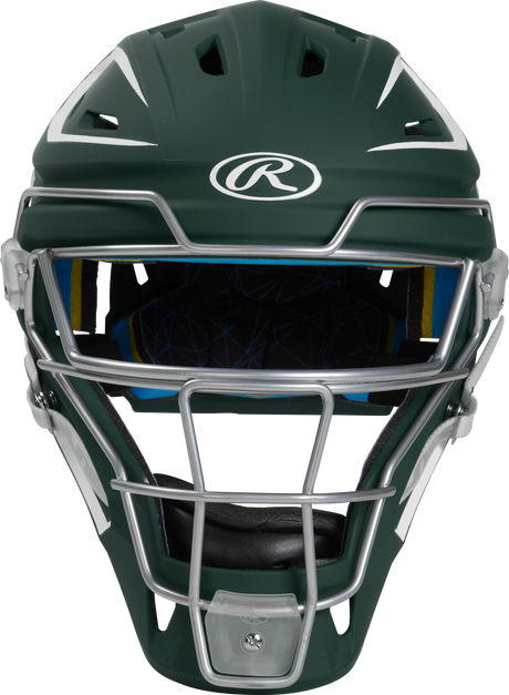 Rawlings Senior Mach 2-Tone Hockey Style Catchers Helmet - Matte Baseball Catcher's Protective Equipment All