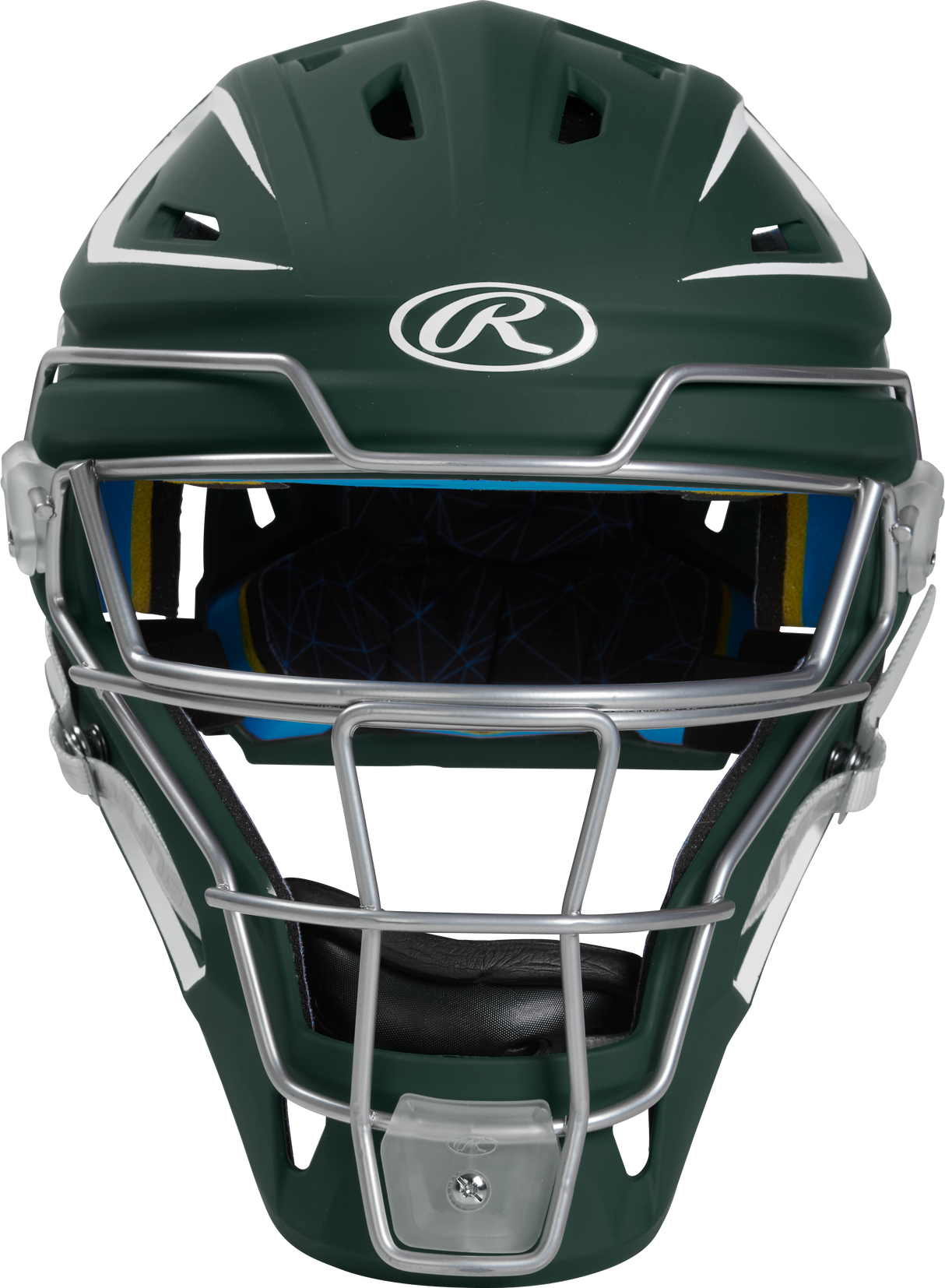 Rawlings Senior Mach 2-Tone Hockey Style Catchers Helmet - Matte Baseball Catcher's Protective Equipment All