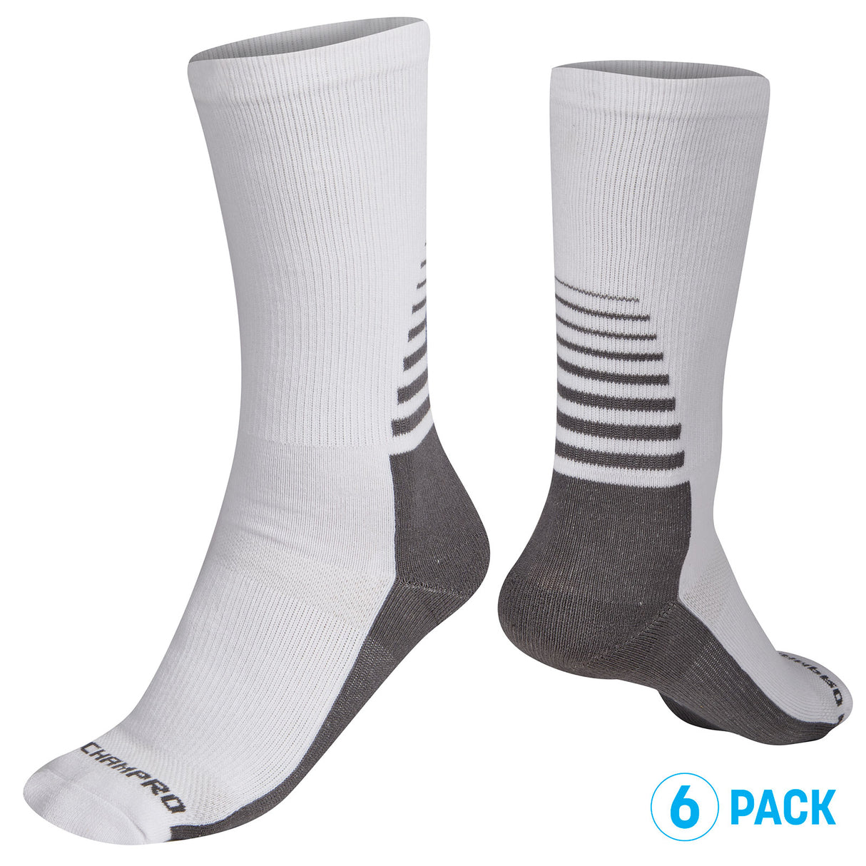 Champro Rival Crew Adult Socks - 6 Pack Unisex Accessories Socks