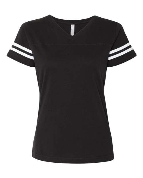 LAT Women's Football V-Neck Fine Jersey T-Shirt LAT