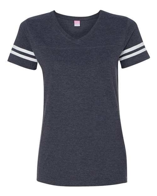 LAT Women's Football V-Neck Fine Jersey T-Shirt LAT