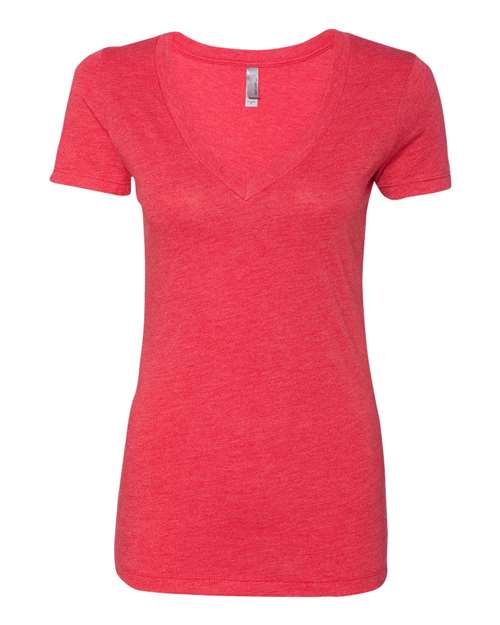 Next Level Women’s Triblend Deep V-Neck T-Shirt-1