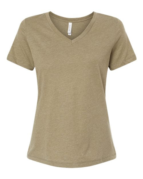BELLA + CANVAS Women's Relaxed Heather CVC V-Neck Tee BC6405CVC Womens Apparel Shirts & Tops