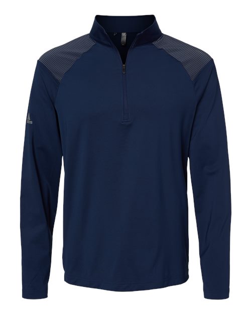 adidas Men's Shoulder Stripe Quarter-Zip Pullover-1