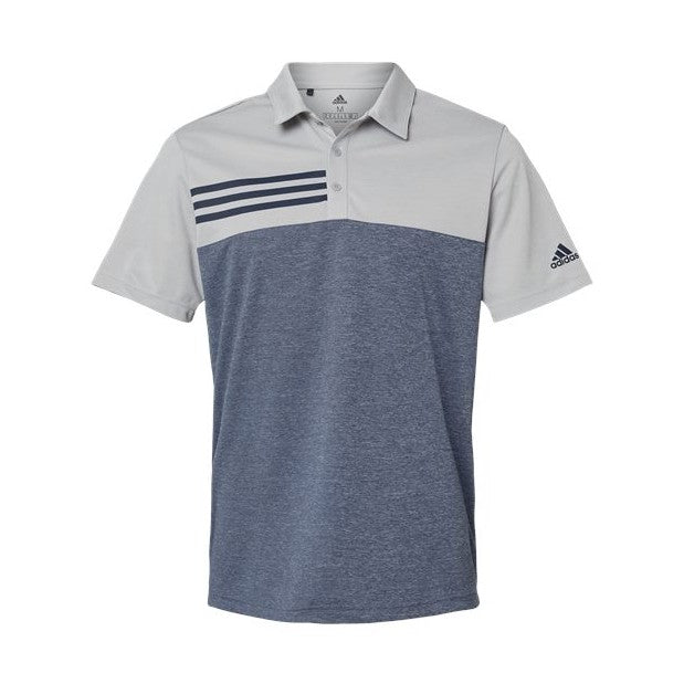 Adidas Men's Heathered Colorblock 3-Stripes Polo-1