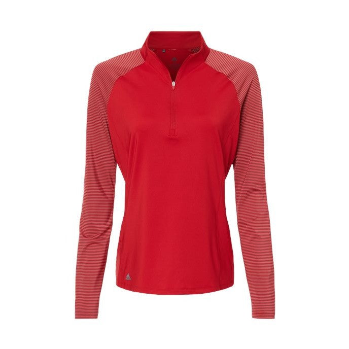 adidas Women's Stripe Block Quarter-Zip Pullover-1