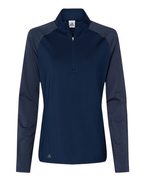 adidas Women's Stripe Block Quarter-Zip Pullover-1