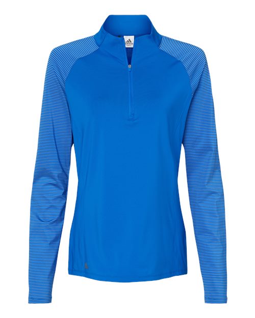 adidas Women's Stripe Block Quarter-Zip Pullover Womens Apparel Sweatshirts & Fleece