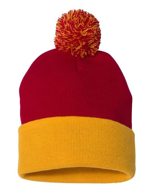Sportsman Men's Pom-Pom 12" Knit Beanie Unisex Accessories Hats & Caps