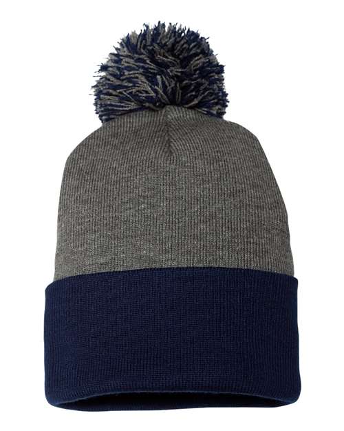 Sportsman Men's Pom-Pom 12" Knit Beanie Unisex Accessories Hats & Caps