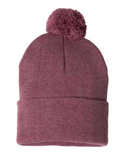 Sportsman Men's Pom-Pom 12" Knit Beanie Unisex Accessories Hats & Caps