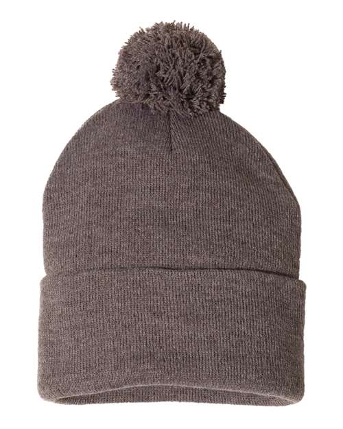 Sportsman Men's Pom-Pom 12" Knit Beanie Unisex Accessories Hats & Caps