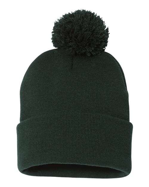 Sportsman Men's Pom-Pom 12" Knit Beanie Unisex Accessories Hats & Caps
