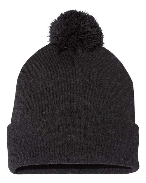 Sportsman Men's Pom-Pom 12" Knit Beanie Unisex Accessories Hats & Caps