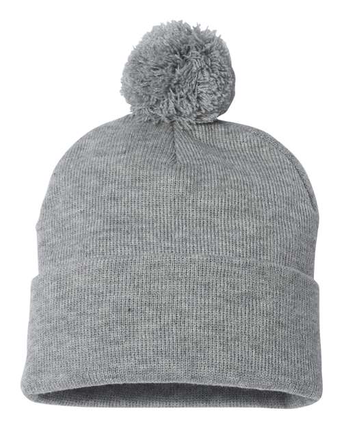 Sportsman Men's Pom-Pom 12" Knit Beanie Unisex Accessories Hats & Caps