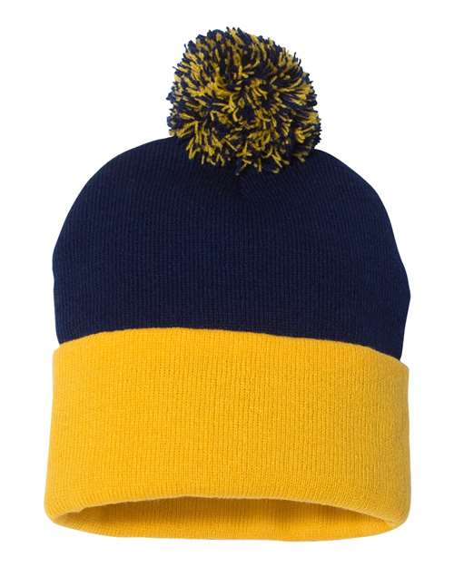 Sportsman Men's Pom-Pom 12" Knit Beanie Unisex Accessories Hats & Caps
