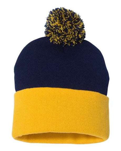 Sportsman Men's Pom-Pom 12" Knit Beanie Unisex Accessories Hats & Caps