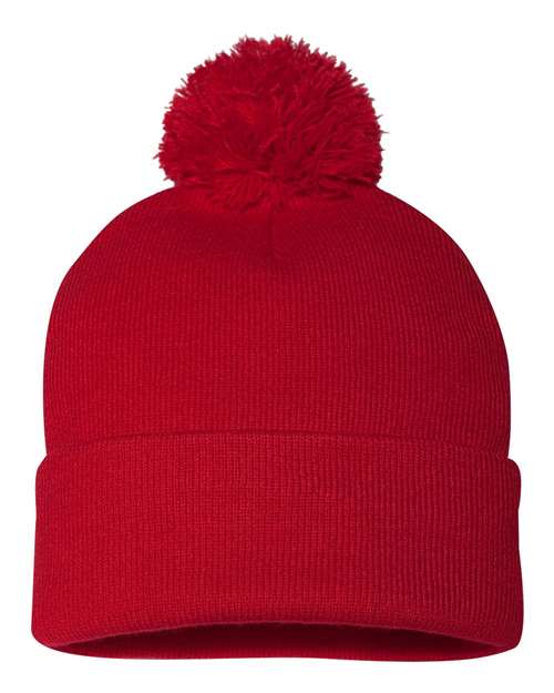 Sportsman Men's Pom-Pom 12" Knit Beanie Unisex Accessories Hats & Caps