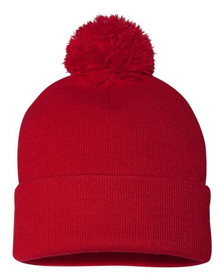 Sportsman Men's Pom-Pom 12" Knit Beanie Unisex Accessories Hats & Caps