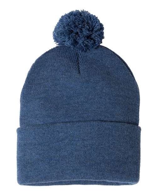 Sportsman Men's Pom-Pom 12" Knit Beanie Unisex Accessories Hats & Caps