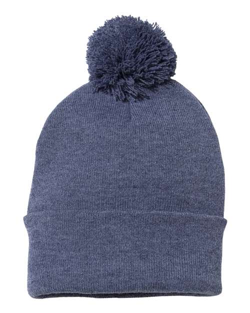 Sportsman Men's Pom-Pom 12" Knit Beanie Unisex Accessories Hats & Caps