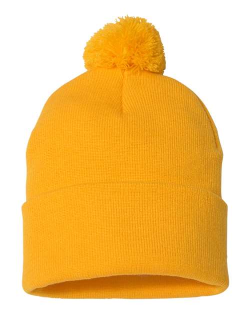Sportsman Men's Pom-Pom 12" Knit Beanie Unisex Accessories Hats & Caps