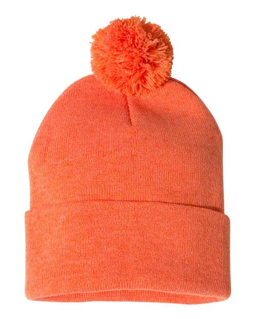 Sportsman Men's Pom-Pom 12" Knit Beanie Unisex Accessories Hats & Caps