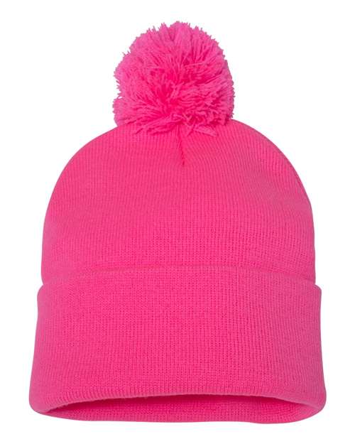 Sportsman Men's Pom-Pom 12" Knit Beanie Unisex Accessories Hats & Caps