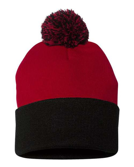 Sportsman Men's Pom-Pom 12" Knit Beanie Unisex Accessories Hats & Caps