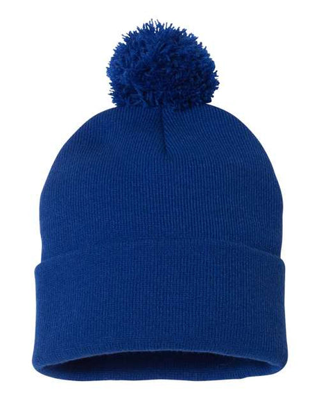 Sportsman Men's Pom-Pom 12" Knit Beanie Unisex Accessories Hats & Caps