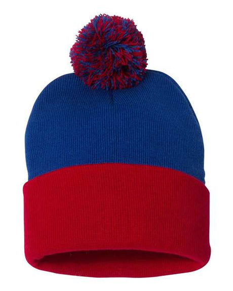 Sportsman Men's Pom-Pom 12" Knit Beanie Unisex Accessories Hats & Caps