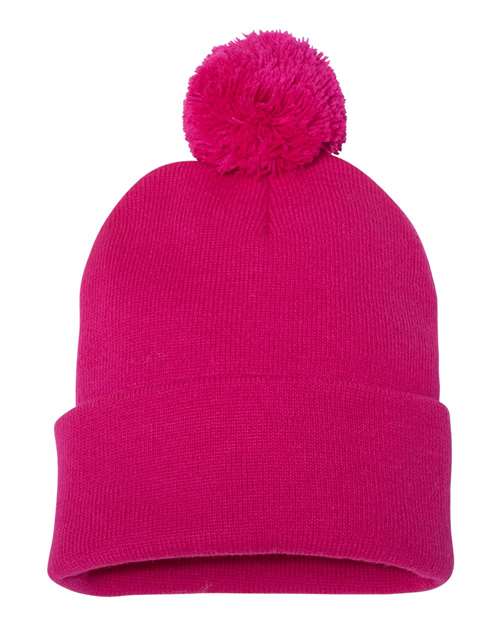 Sportsman Men's Pom-Pom 12" Knit Beanie Unisex Accessories Hats & Caps