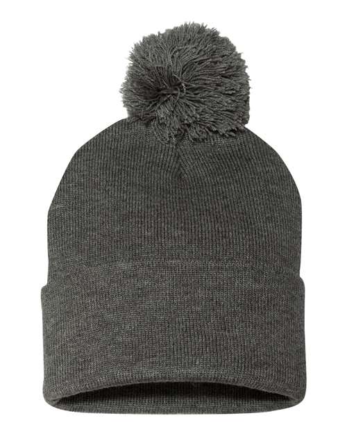 Sportsman Men's Pom-Pom 12" Knit Beanie Unisex Accessories Hats & Caps