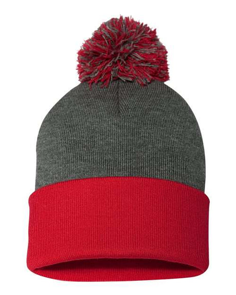 Sportsman Men's Pom-Pom 12" Knit Beanie Unisex Accessories Hats & Caps
