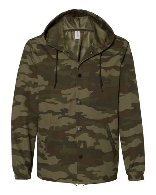 Independent Trading Co. Men's Water-Resistant Hooded Windbreaker Mens Apparel Jackets & Vests