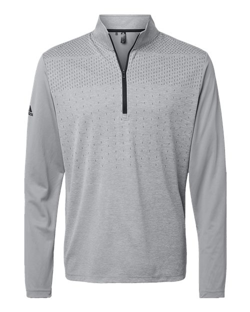 adidas Men's Heather Block Print Quarter-Zip Pullover Mens Apparel Sweatshirts & Fleece