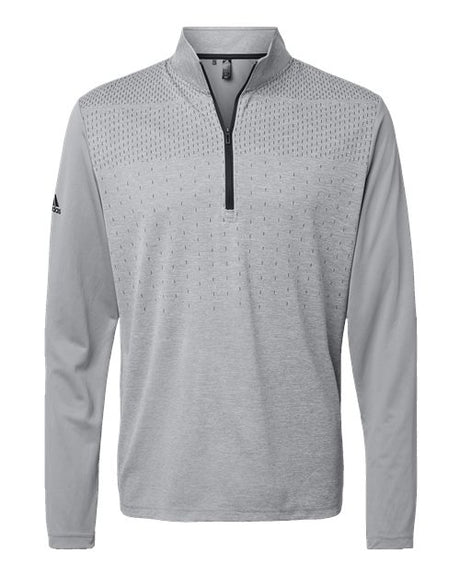 adidas Men's Heather Block Print Quarter-Zip Pullover Mens Apparel Sweatshirts & Fleece