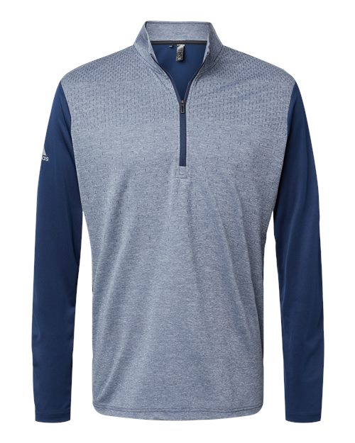 adidas Men's Heather Block Print Quarter-Zip Pullover-1