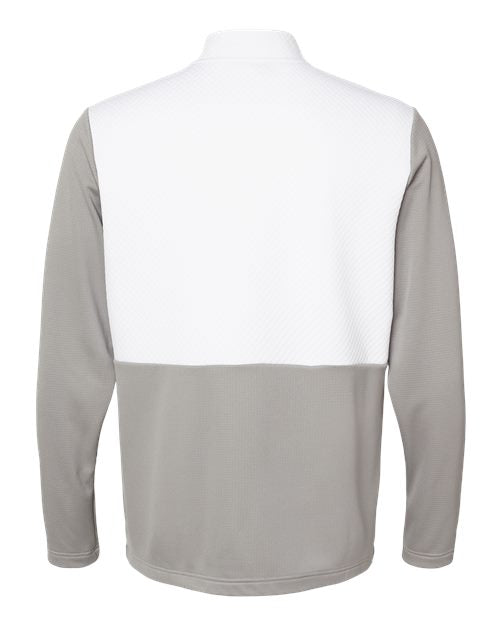 adidas Men's Textured Mixed Media Quarter-Zip Pullover Mens Apparel Sweatshirts & Fleece