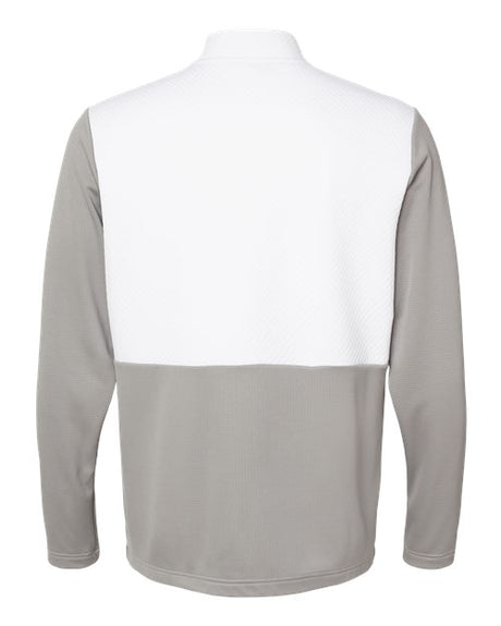 adidas Men's Textured Mixed Media Quarter-Zip Pullover Mens Apparel Sweatshirts & Fleece