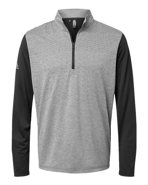 adidas Men's Heather Block Print Quarter-Zip Pullover Mens Apparel Sweatshirts & Fleece