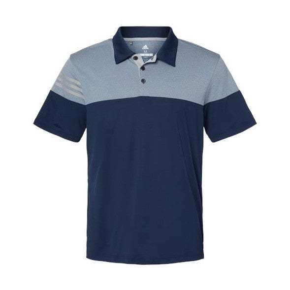 Adidas Men's Heathered 3-Stripes Colorblock Polo-1