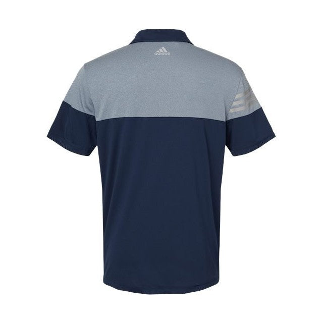 Adidas Men's Heathered 3-Stripes Colorblock Polo-2