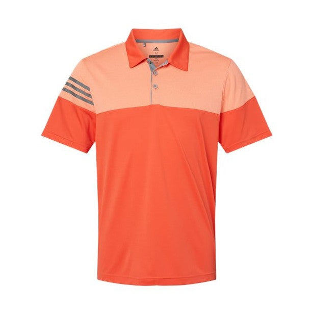 Adidas Men's Heathered 3-Stripes Colorblock Polo-1