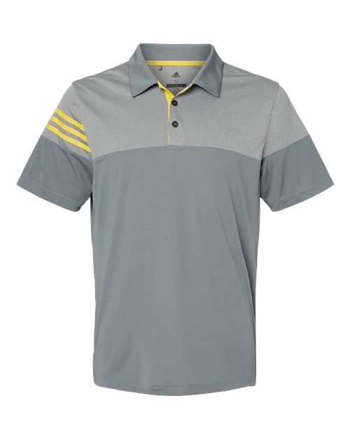 Adidas Men's Heathered 3-Stripes Colorblock Polo-1