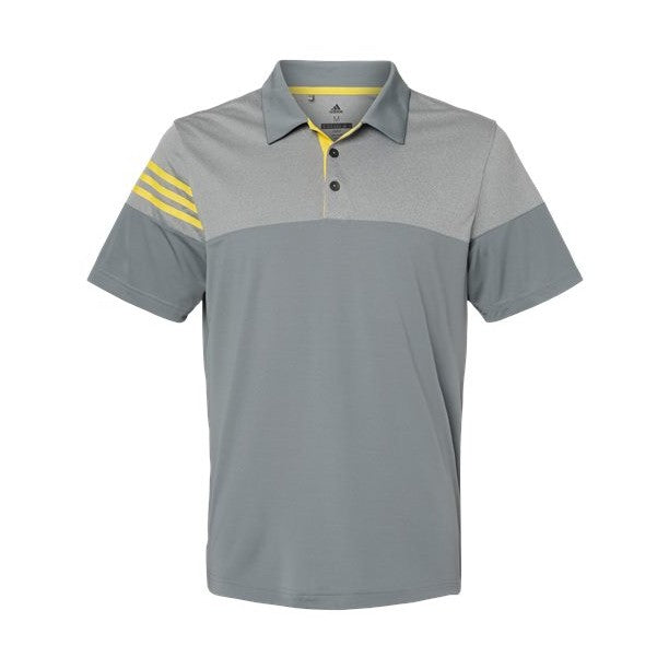 Adidas Men's Heathered 3-Stripes Colorblock Polo-1