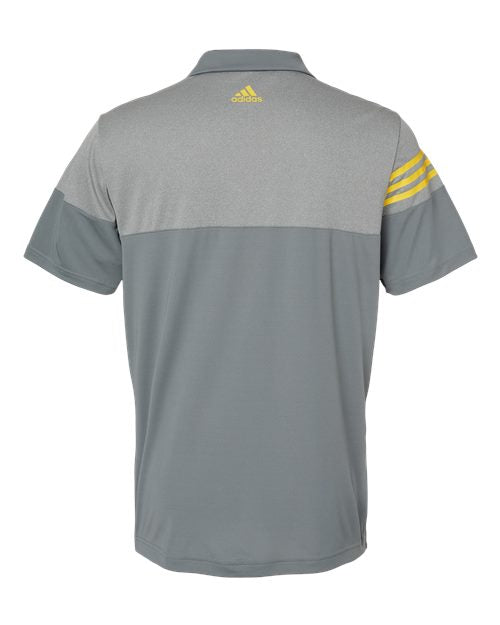 Adidas Men's Heathered 3-Stripes Colorblock Polo-2