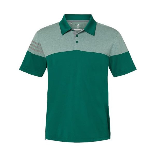 Adidas Men's Heathered 3-Stripes Colorblock Polo-1