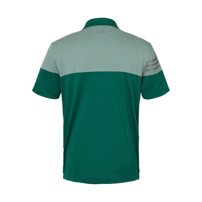 Adidas Men's Heathered 3-Stripes Colorblock Polo-2